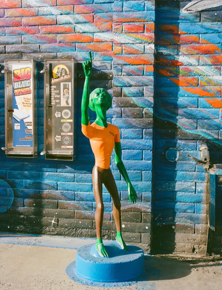 Green Alien Points Up by Bethany Young — canvas wall art