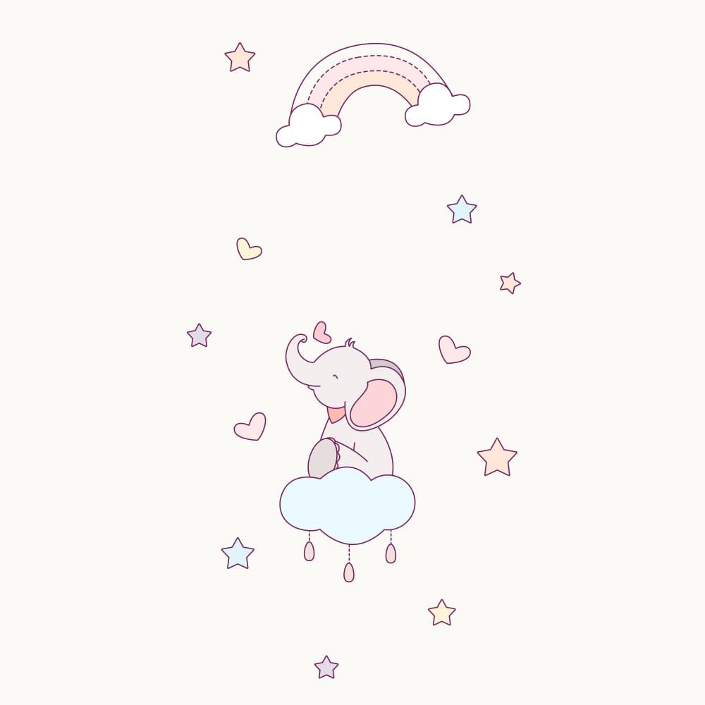 Dreamy Elephant on Cloud by Xuan Thai — canvas wall art