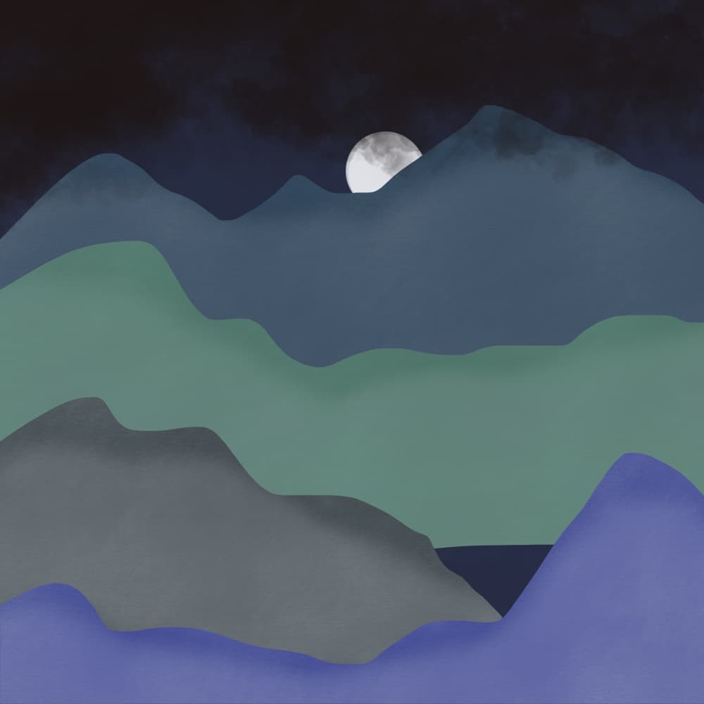 Serene Mountain Moonlight by Little Dean — canvas wall art