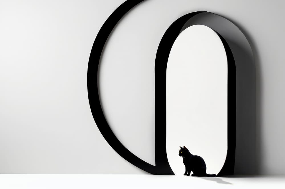Minimalist Black Cat Arch by Edy Pamungkas — canvas wall art
