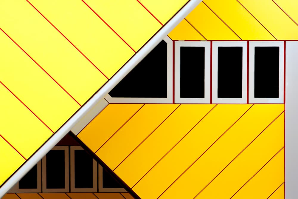 Vibrant Geometric Facade by Renee Doyle — canvas wall art