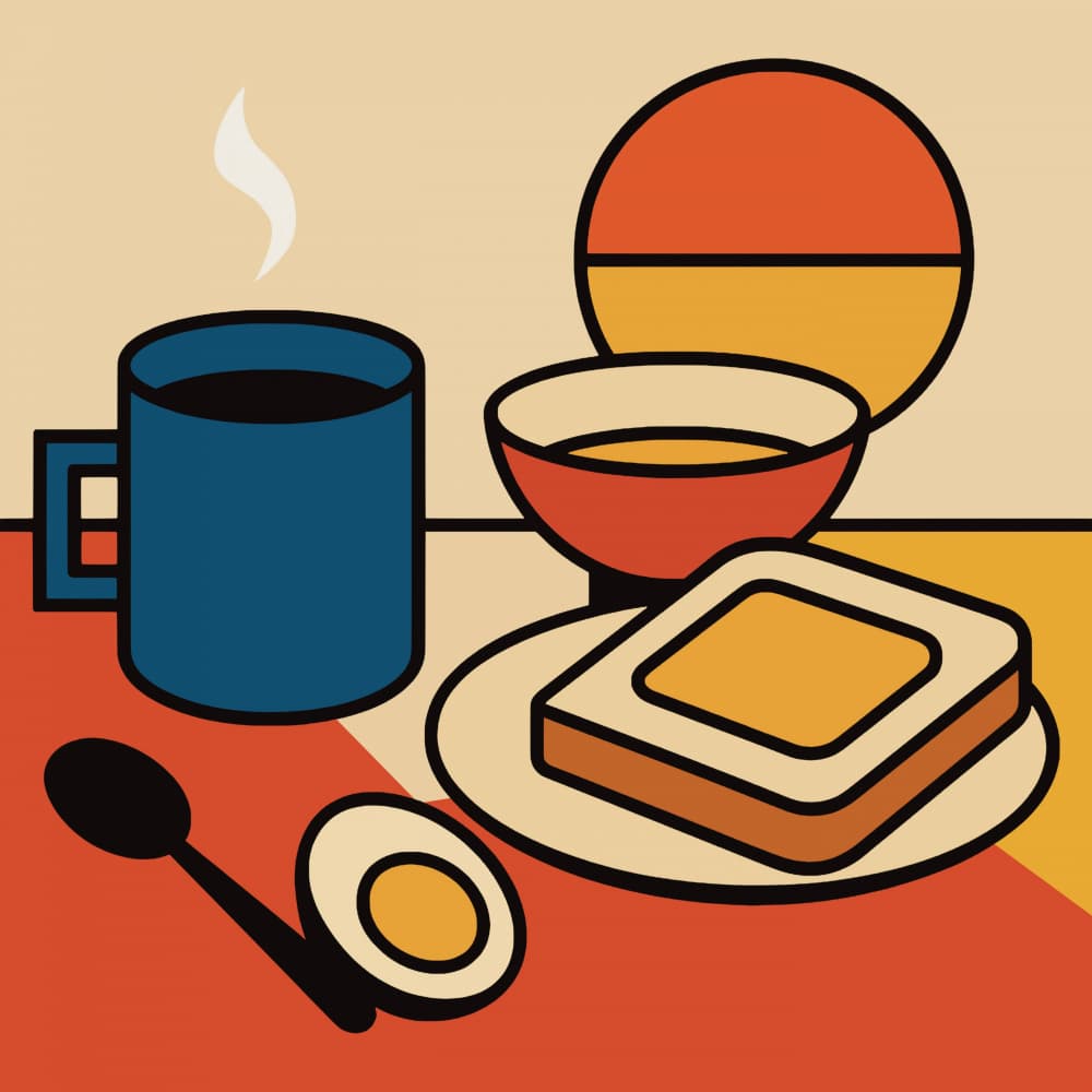 Simple Breakfast Table by Little Dean — canvas wall art