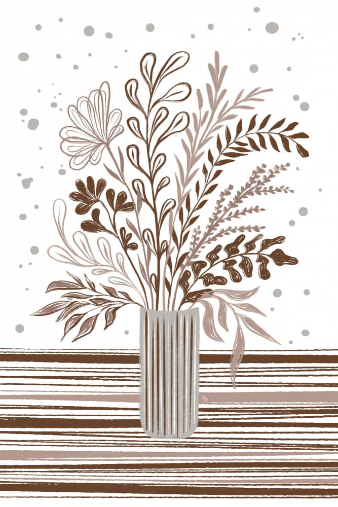 Neutral Botanical Vase by Martina — canvas wall art