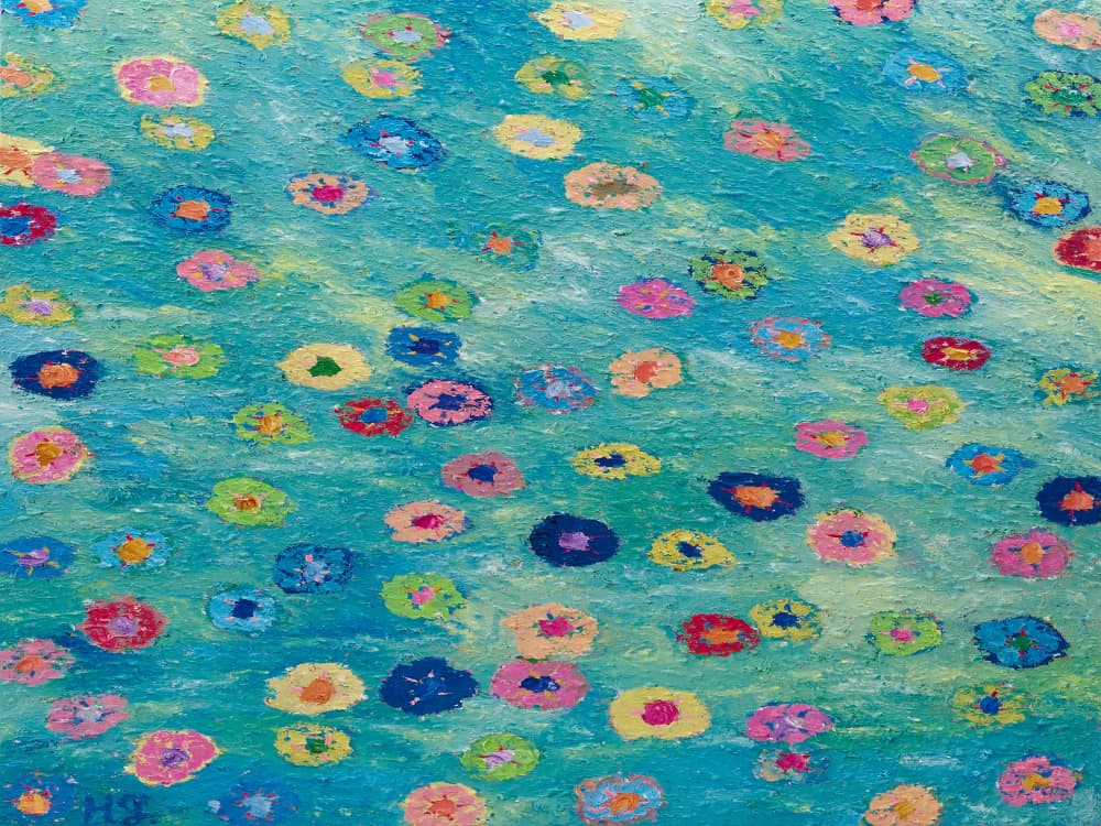 Colorful Floating Flowers by Helen Joynson — canvas wall art