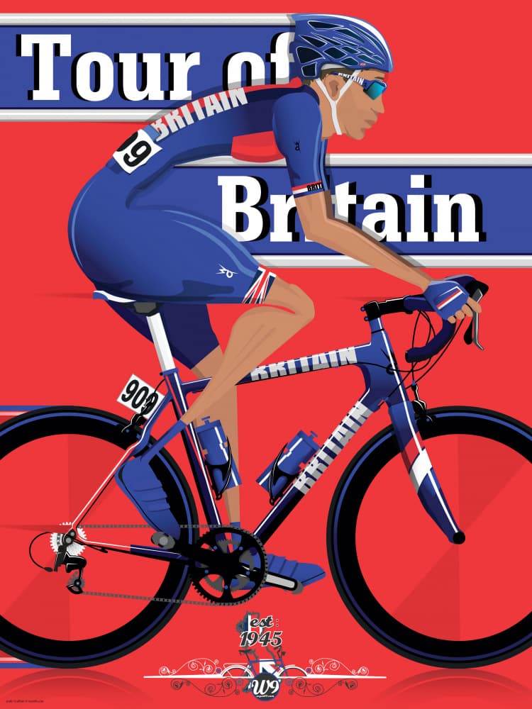 Tour of Britain Cyclist by Wyatt 9 — canvas wall art