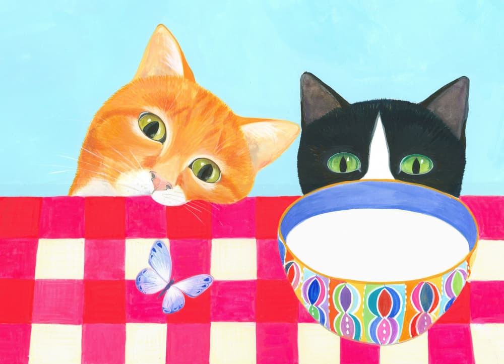 Cats at Breakfast by Isabelle Brent — canvas wall art