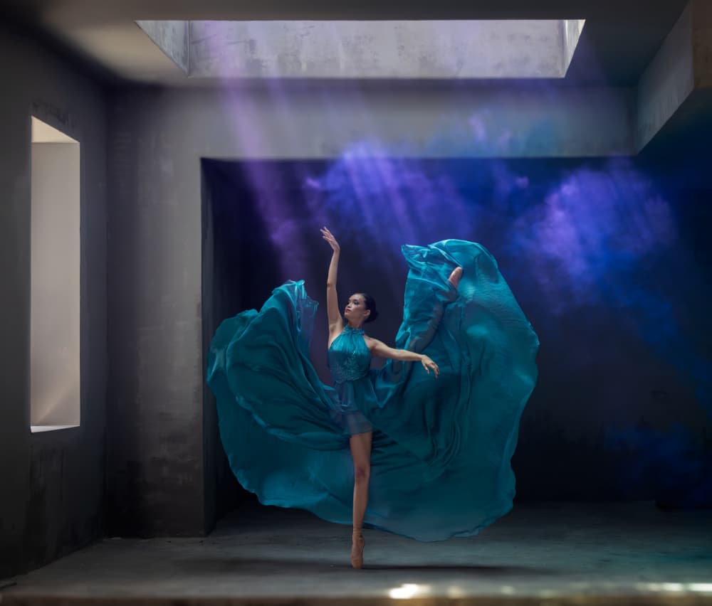 Dancing Ballerina Light Rays by Lisdiyanto Suhardjo — canvas wall art
