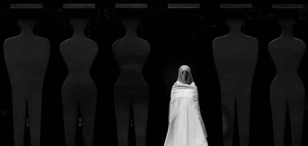 Shadow Figures Draped Ghost by Jian Wang — canvas wall art
