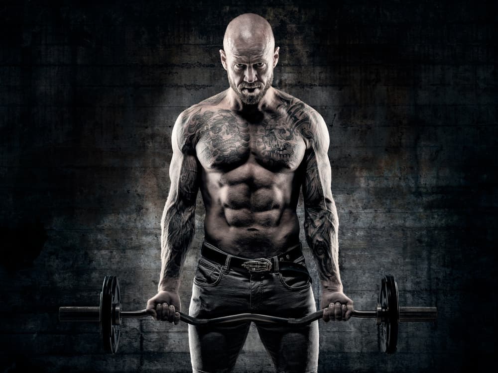Strong Man Barbell Curl by Petri Damstén — canvas wall art
