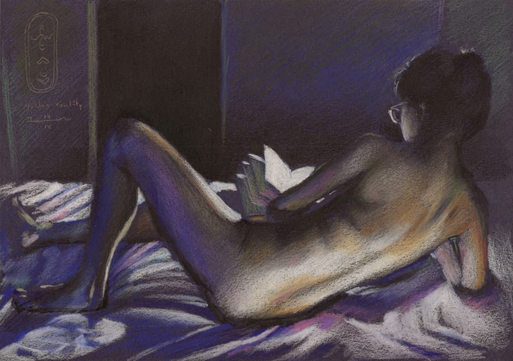 Nude Woman Reading by Corné Akkers — canvas wall art