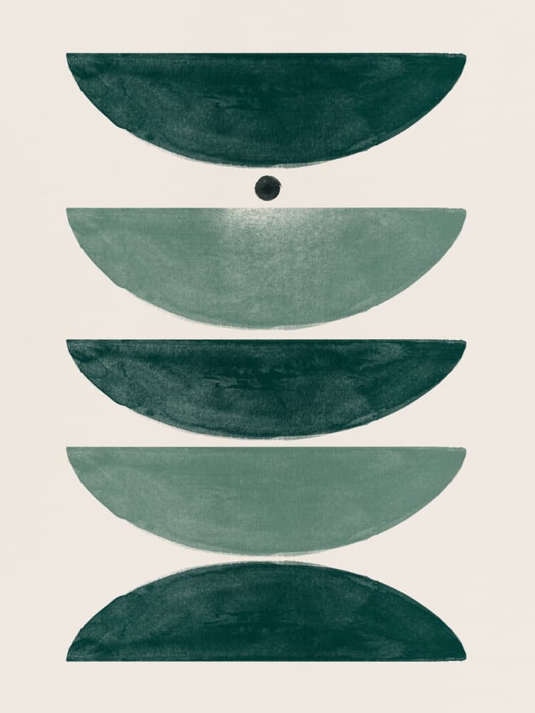 Green Geometric Balance by Ema Paraschiv — canvas wall art