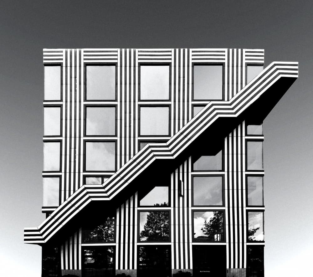 Striking Striped Architecture by Renate Reichert — canvas wall art
