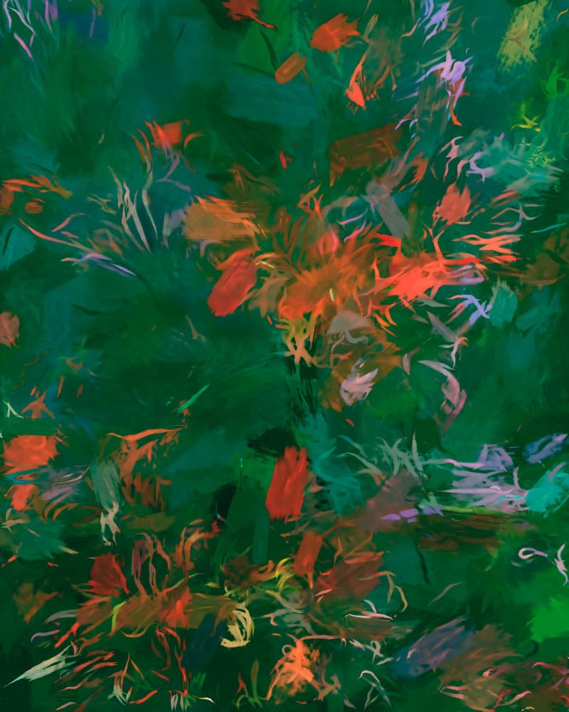Vibrant Garden Abstract by Uma Gokhale — canvas wall art