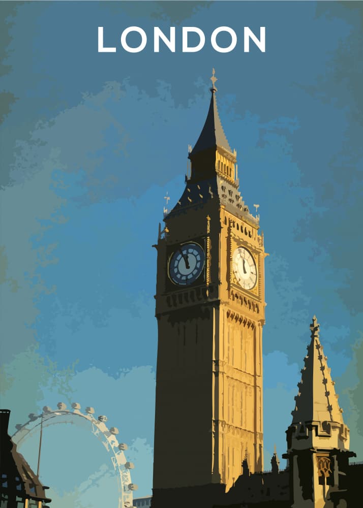 Big Ben London Eye by Aylin Demir — canvas wall art