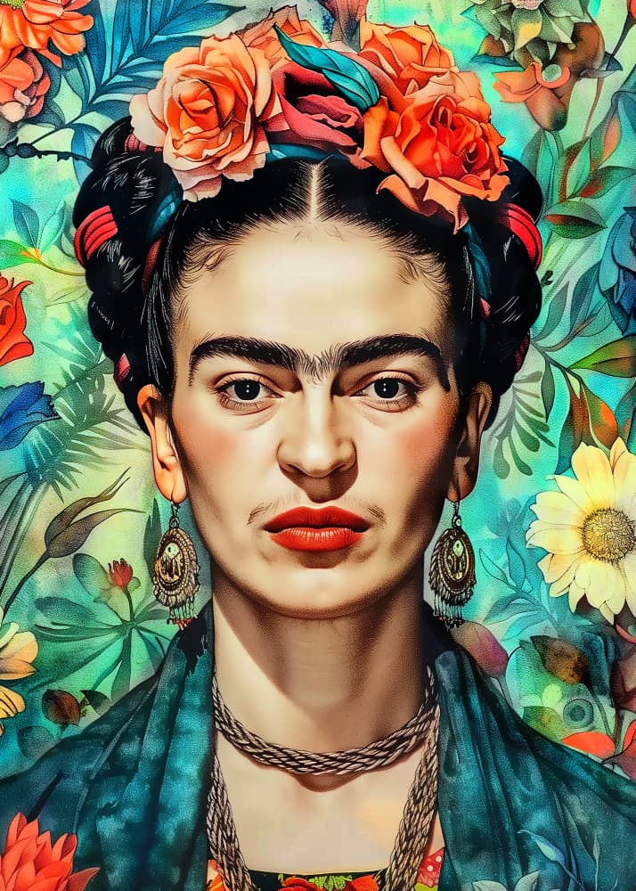 Bold Floral Woman by Justyna Jaszke — canvas wall art