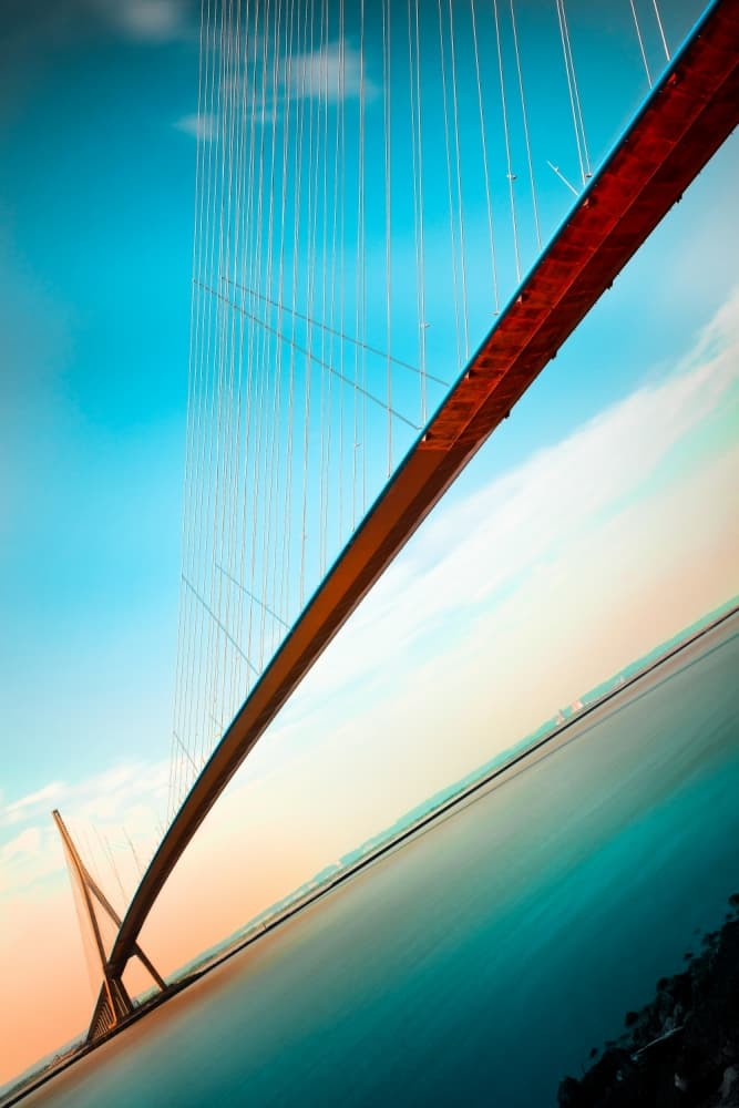 Vibrant Modern Bridge Sky by Christophe Kiciak — canvas wall art
