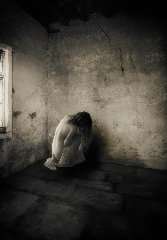 Pensive Woman Alone by Charlaine Gerber — canvas wall art
