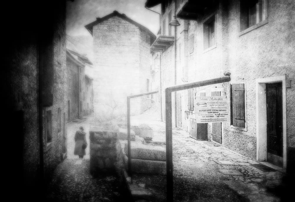 Lonely Figure Old Town by Enrico Facchetti — canvas wall art