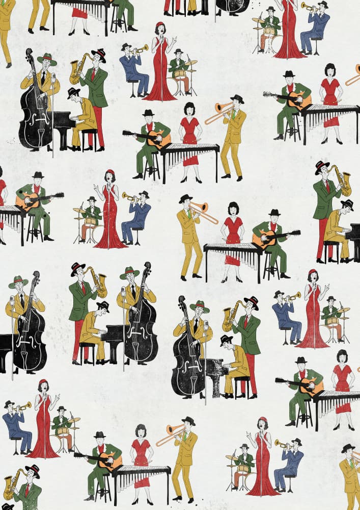 Vintage Jazz Band by Nicholas — canvas wall art
