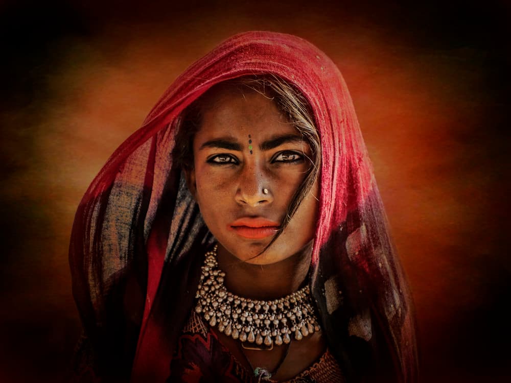 Indian Girl Gaze by Svetlin Yosifov — canvas wall art