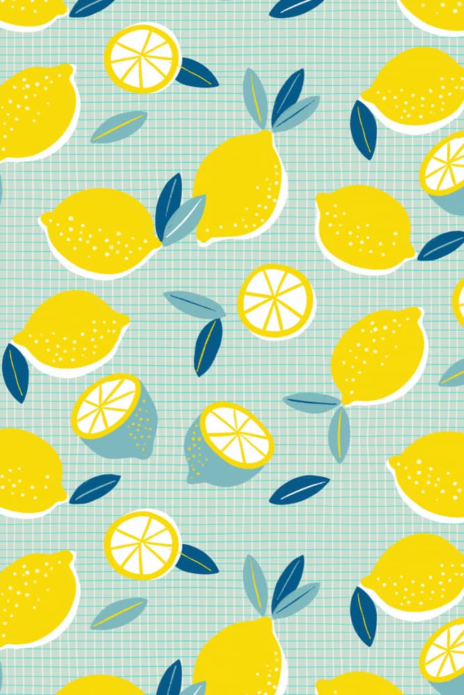 Zesty Lemon Grid by uta krogmann — canvas wall art