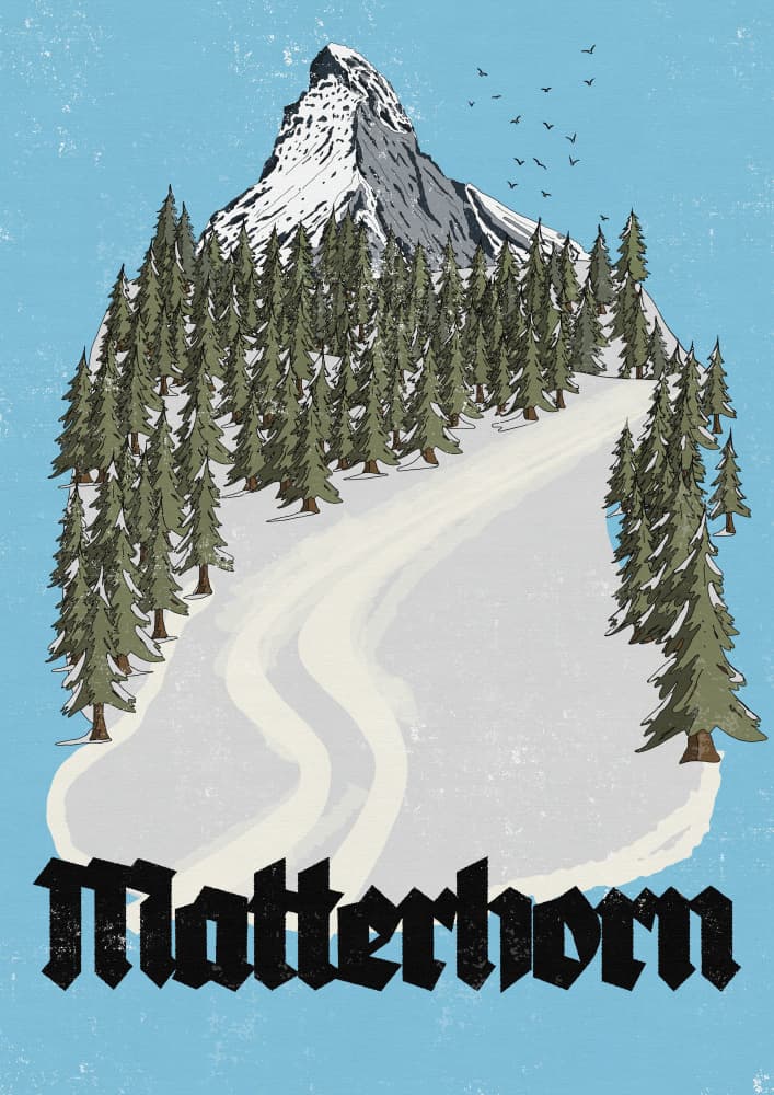 Matterhorn Winter Forest Slope by Nicholas — canvas wall art
