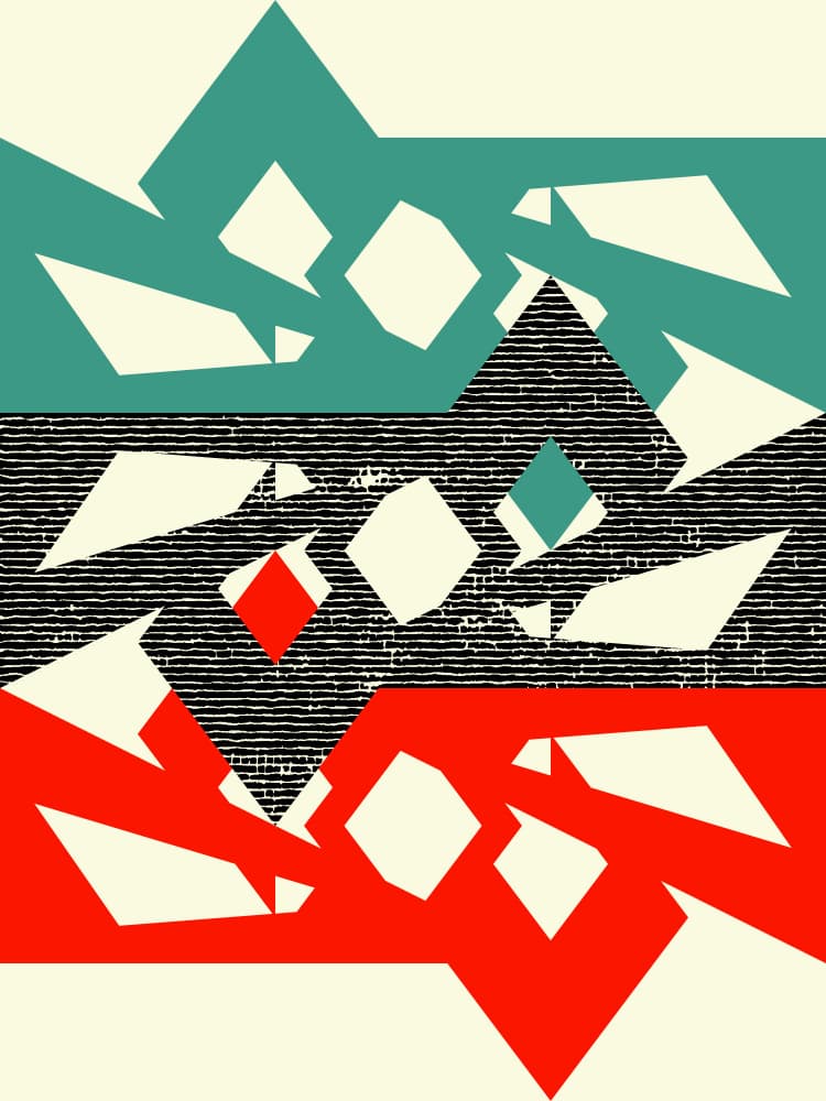 Bold Geometric Fragments by Petr Strnad — canvas wall art