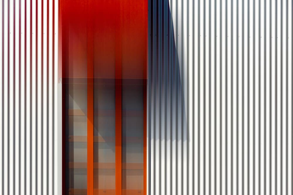 Red Lines and Shadow by Stephan Rückert — canvas wall art