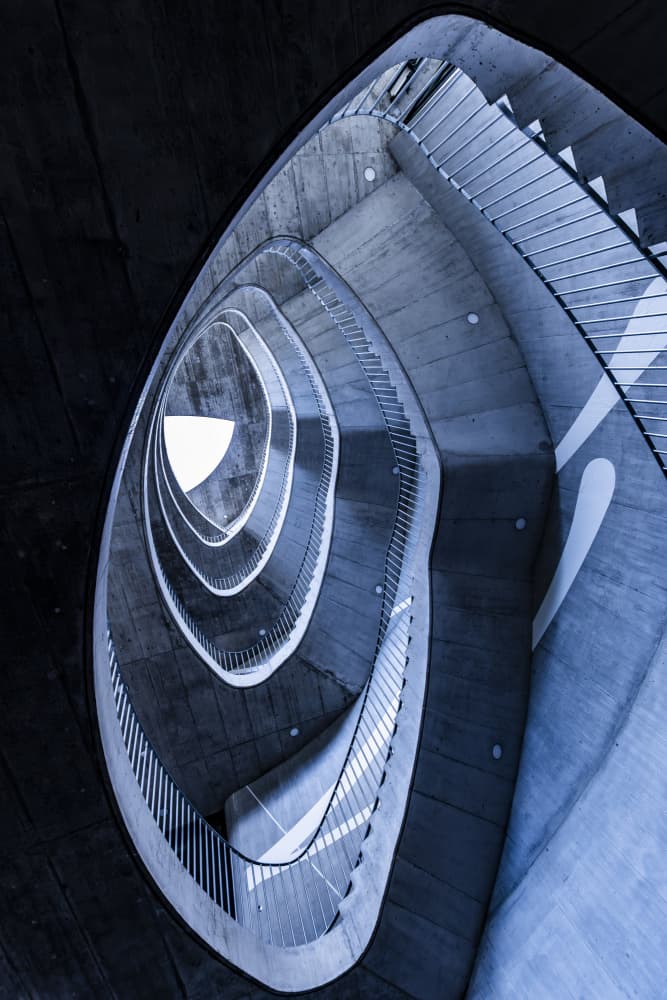 Upward Spiral Staircase by Franco Tessarolo — canvas wall art