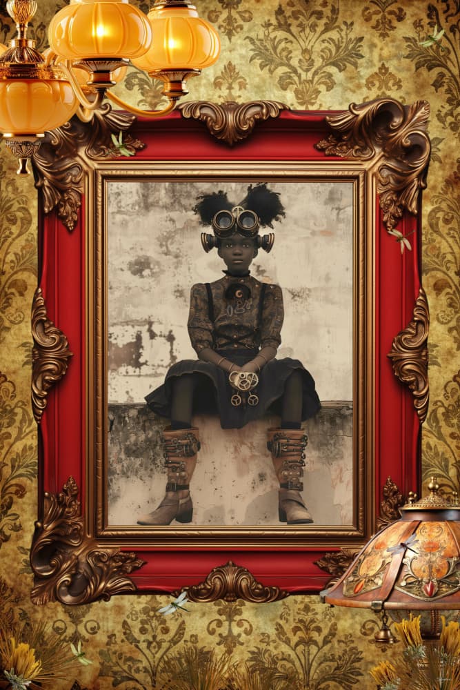 Mysterious Steampunk Child by Sue Skellern — canvas wall art
