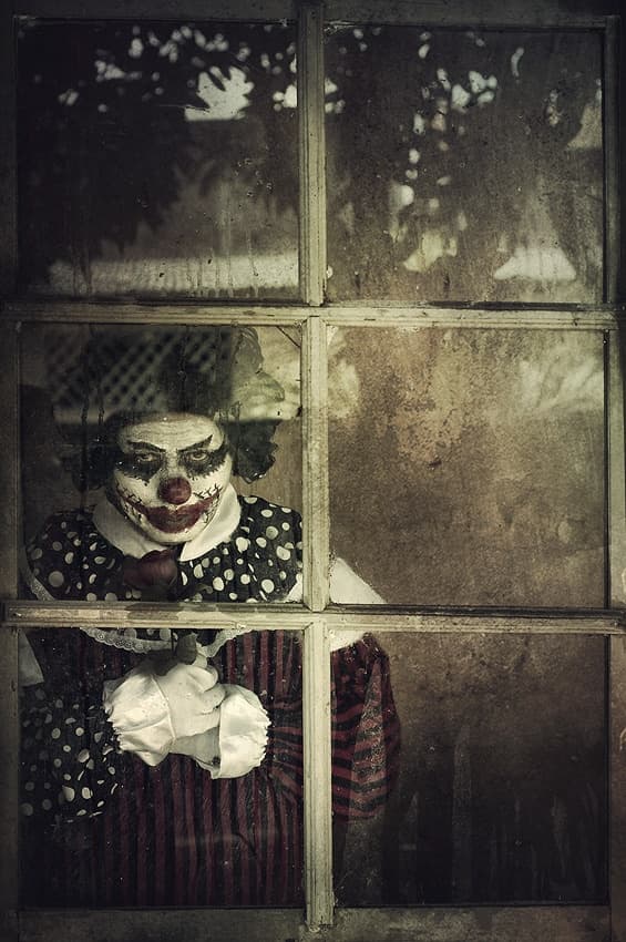 Scary Clown Window Gaze by Hari Sulistiawan — canvas wall art