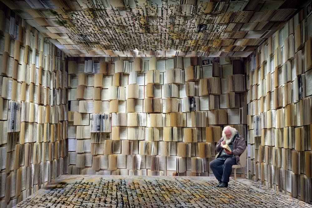 Man Immersed in Books by Ciupureanu Dan — canvas wall art