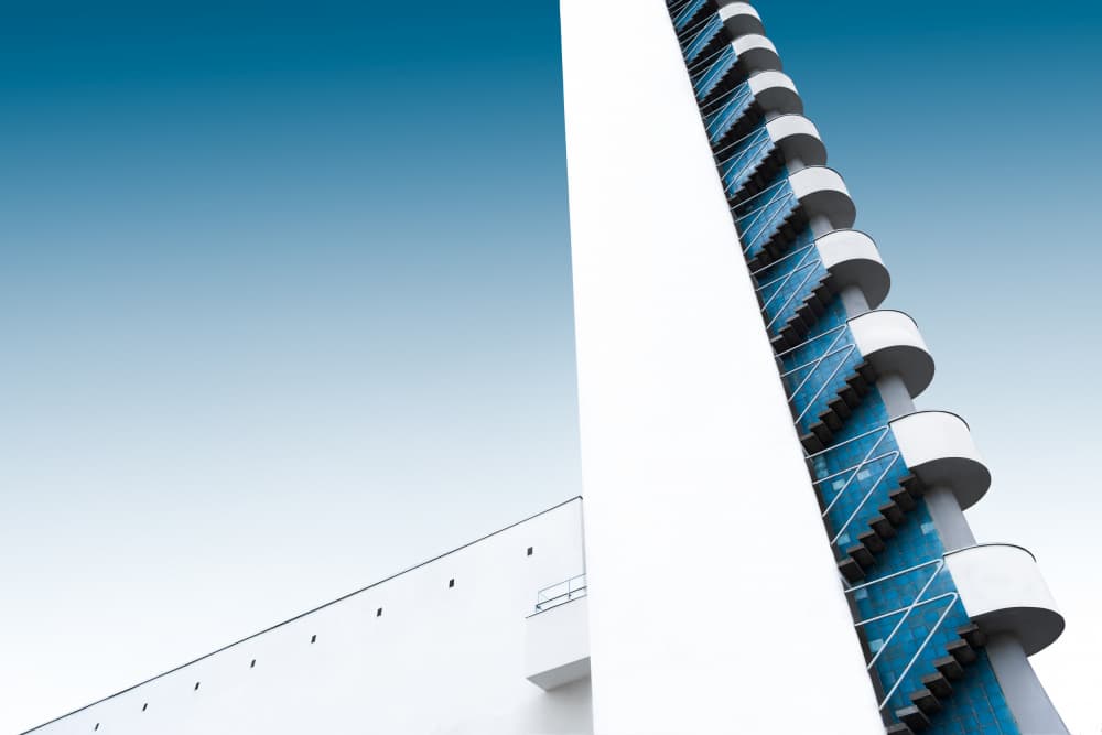 Modern Blue Staircase by Rolf Endermann — canvas wall art