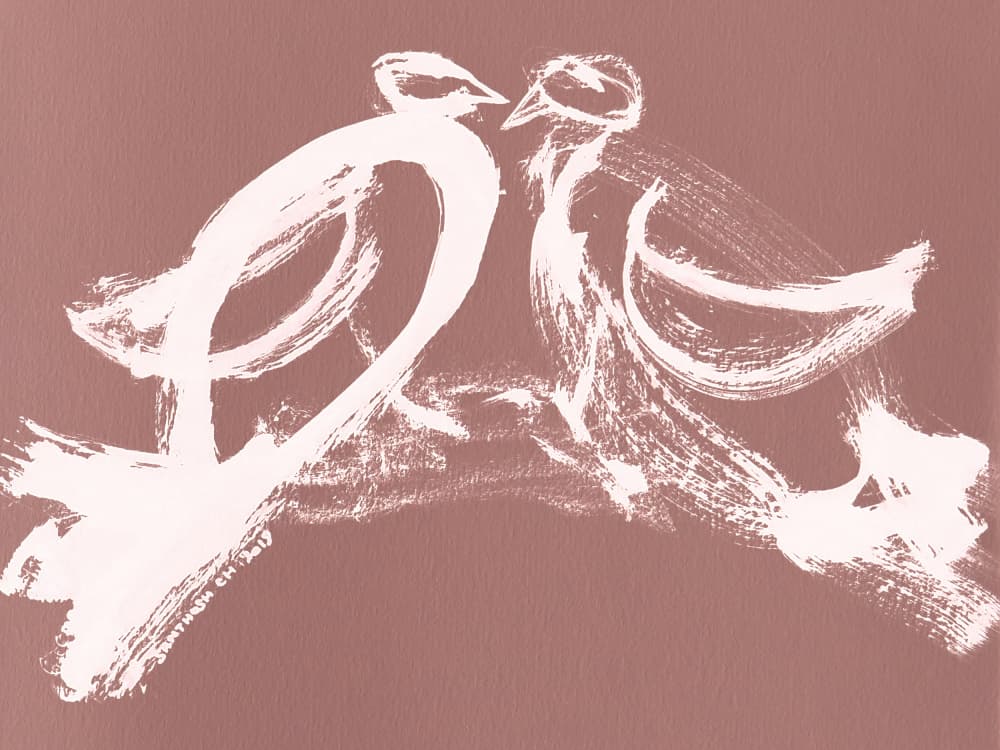 Minimalist Love Birds by Santhosh ch — canvas wall art