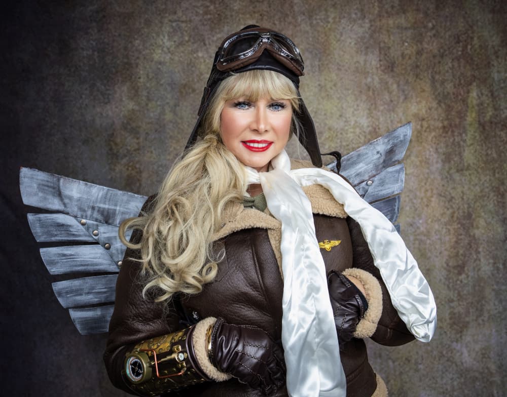 Steampunk Aviator Woman by Daniel Springgay — canvas wall art