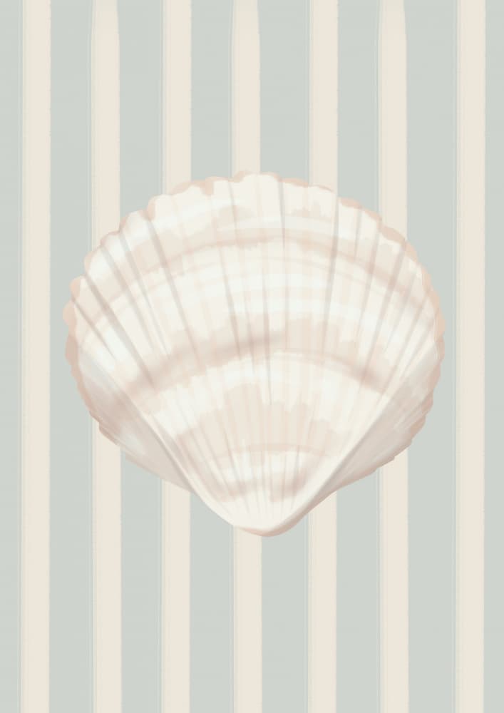 Coastal Seashell Stripes by Lisen Vennesland — canvas wall art