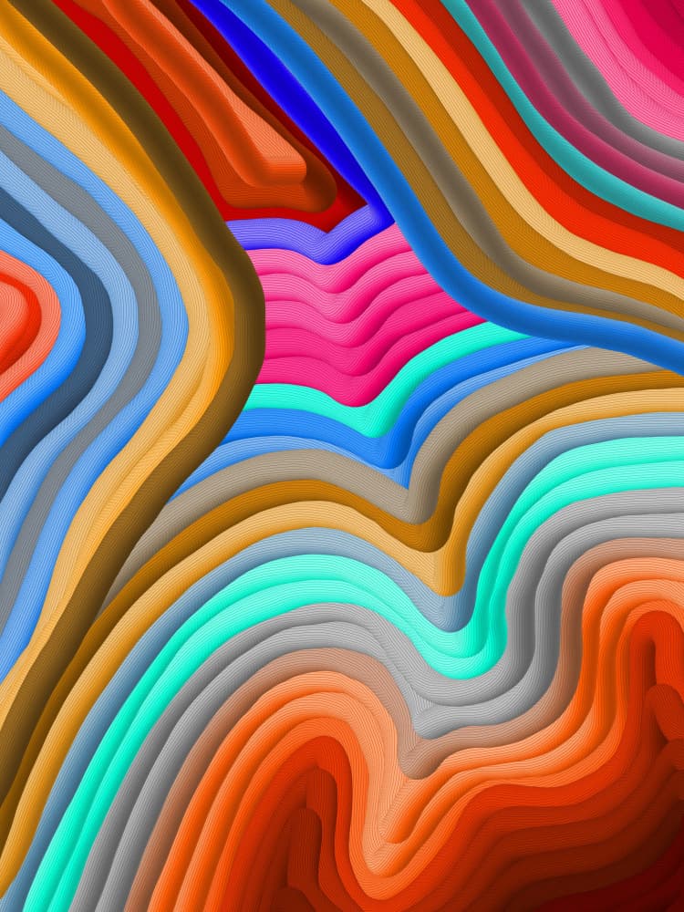 Vibrant Wavy Layers by Josie George — canvas wall art