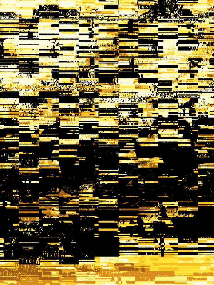 Golden Glitch Abstract by Petr Strnad — canvas wall art