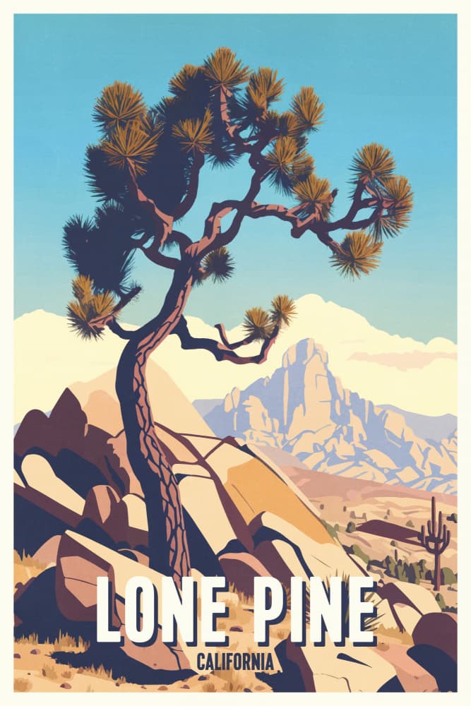 Lone Pine Desert View by thomas chedeville — canvas wall art