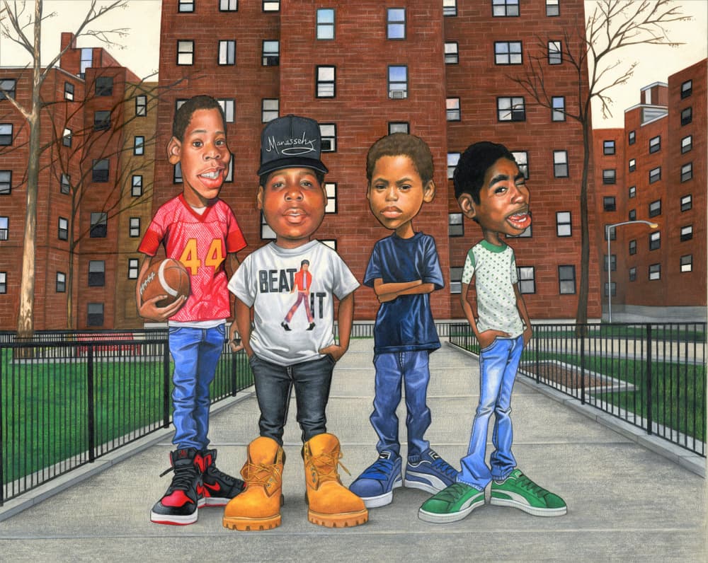 Four Urban Friends by Manasseh Johnson Sr. — canvas wall art