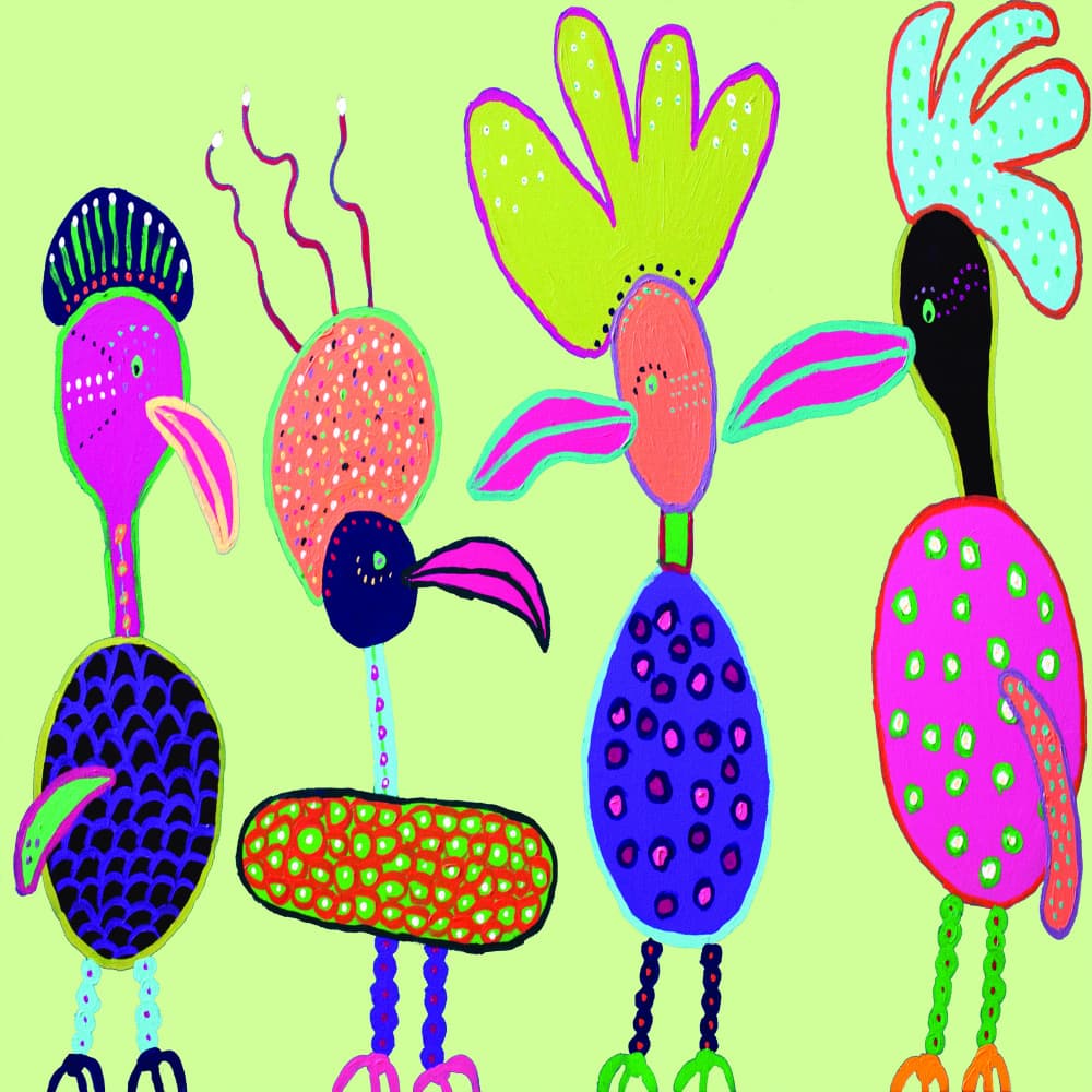 Whimsical Colorful Birds by Helen Joynson — canvas wall art