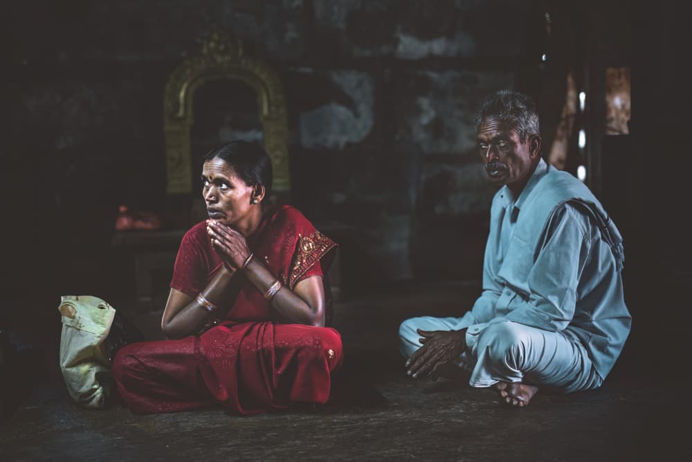 Indian Couple Praying by Marco Tagliarino — canvas wall art