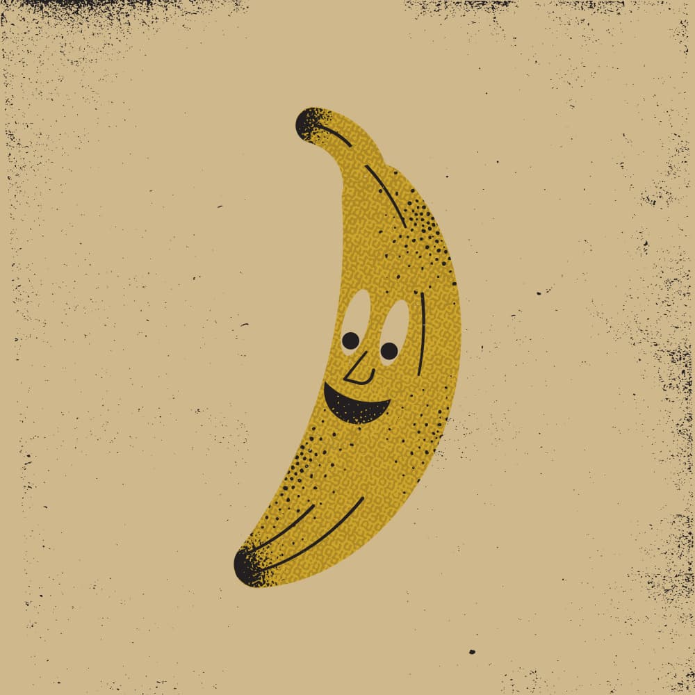 Smiling Retro Banana by The Creating Mind — canvas wall art