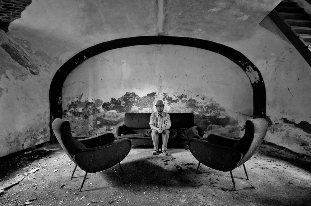 Solitary Figure Urban Decay by Carlo Ferrara — canvas wall art