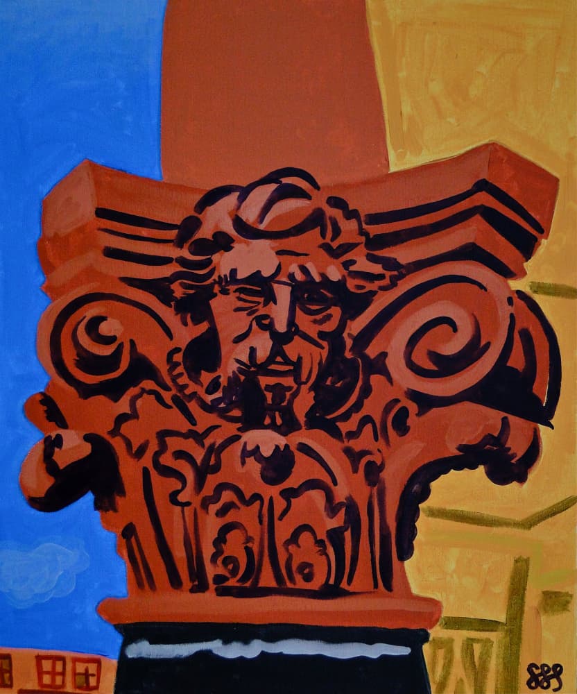 Terracotta Column Face by Steve Spencer — canvas wall art