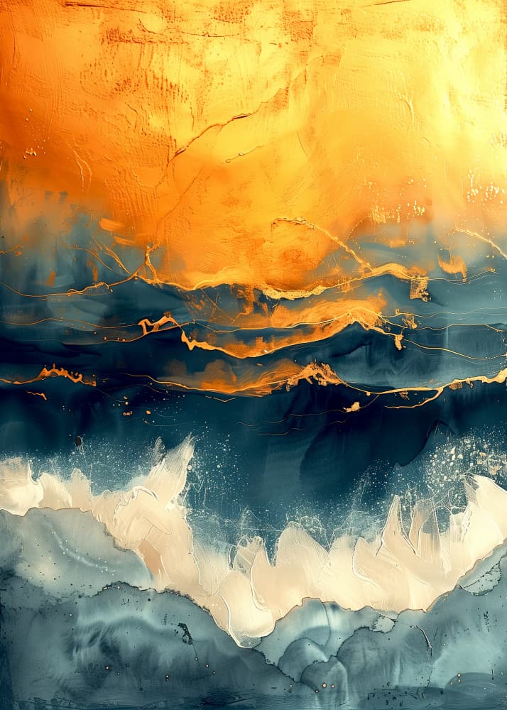 Vibrant Ocean Abstract by Justyna Jaszke — canvas wall art