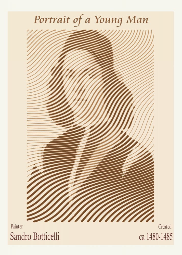 Young Man Line Portrait by Doa Project — canvas wall art