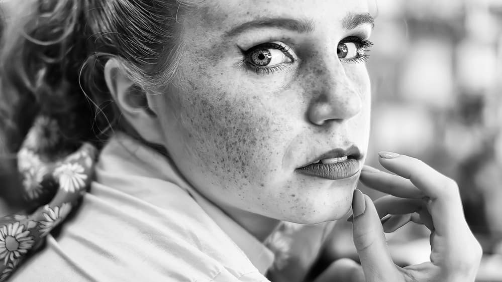 Intense Freckled Gaze by Josefina Melo — canvas wall art
