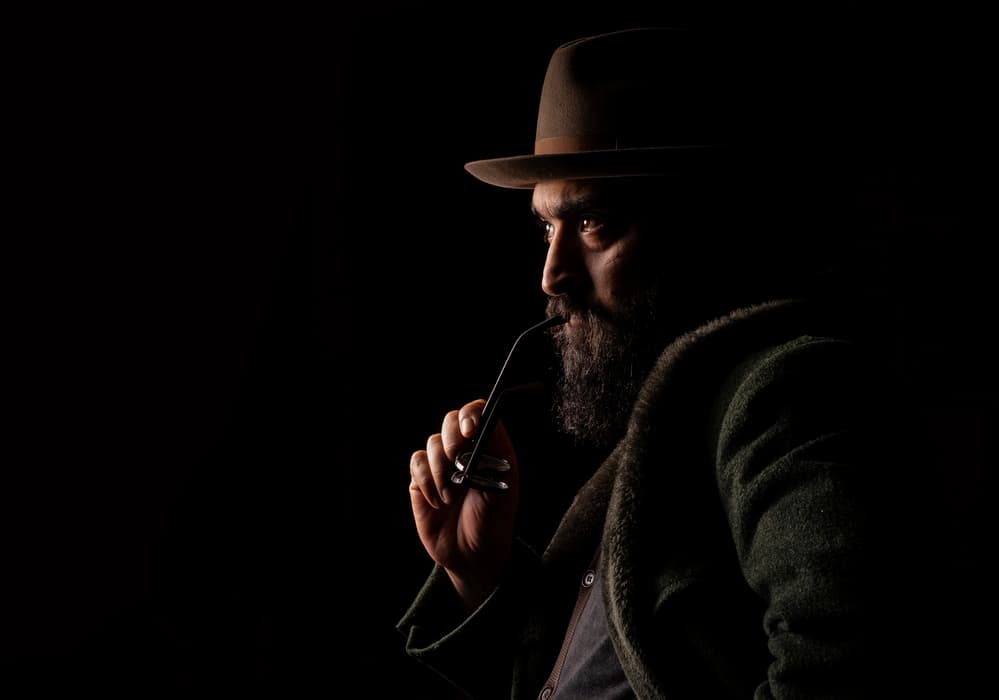 Mysterious Man With Pipe by gNo — canvas wall art