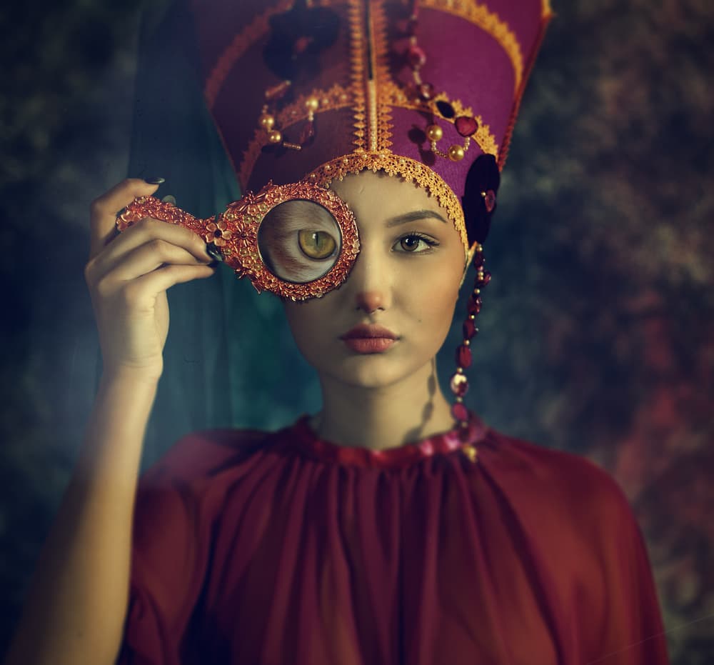 Ornate Cat Eye Portrait by Svetlana Melik-Nubarova — canvas wall art